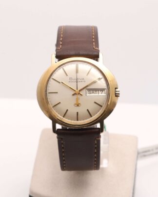 Bulova Accuquartz 14ct Gold Day Date Very Rare