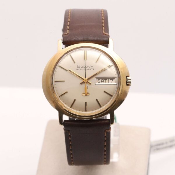 Bulova Accuquartz 14ct Gold Day Date Very Rare
