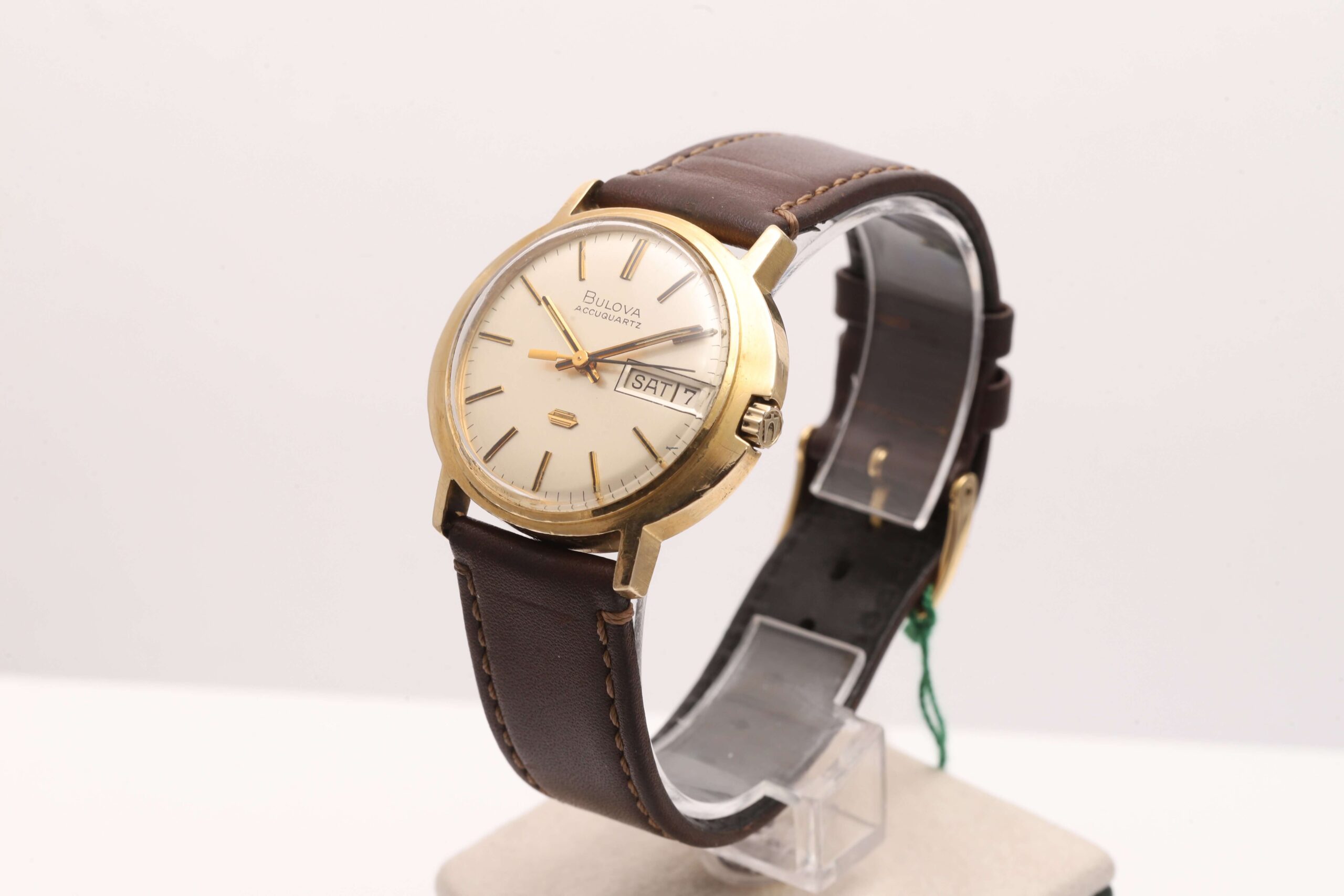 Bulova Accuquartz 14ct Gold Day Date Very Rare