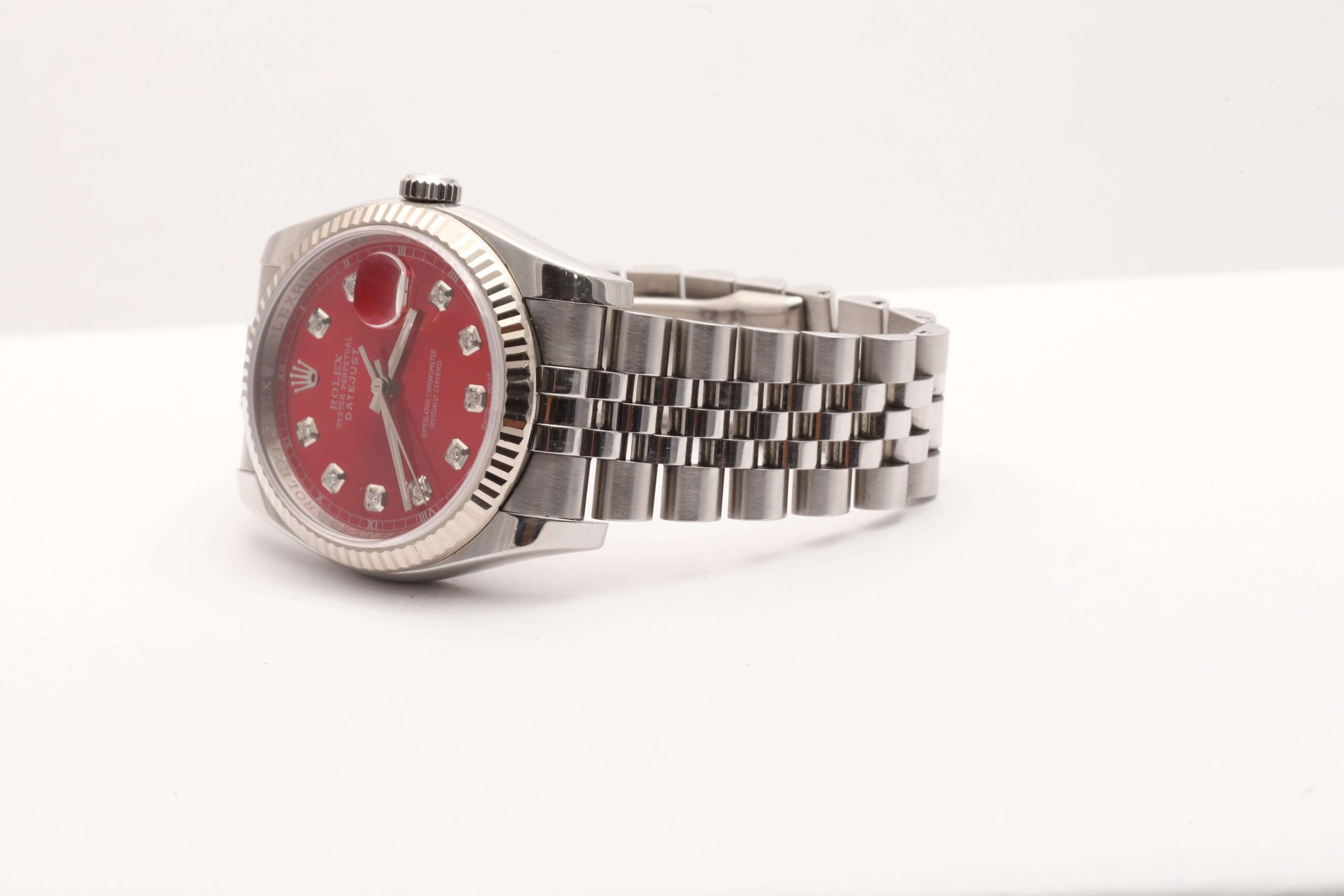 Rolex Datejust 116234 Roulette Red Dial With Diamonds 36mm