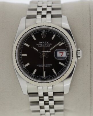 Rolex Datejust 116234 Roulette Date Black Dial 36mm Steel