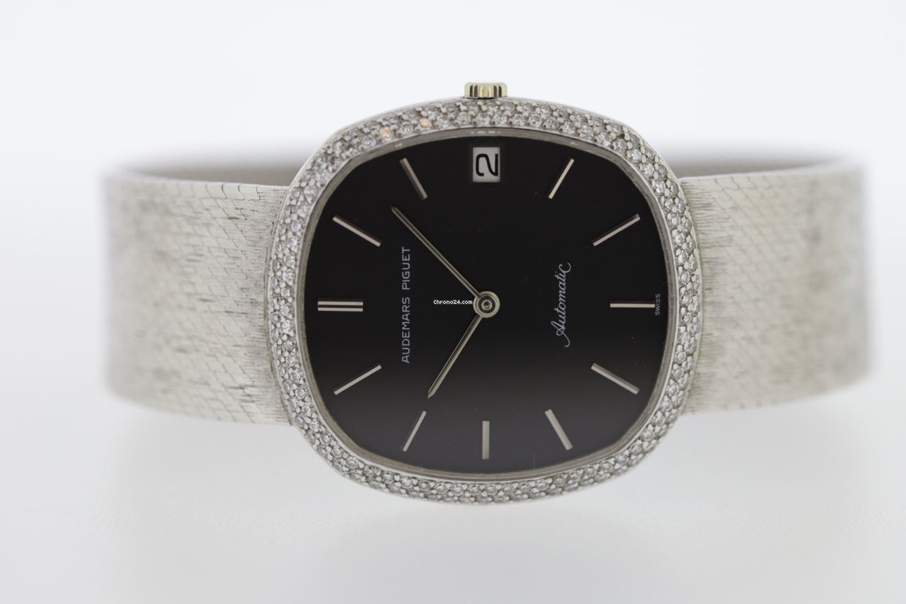 Audemars Piguet 18k White Gold & Diamonds Bezel Automatic Circa 80 Audemars Piguet 18k White Gold & Diamonds Bezel Automatic Circa 80