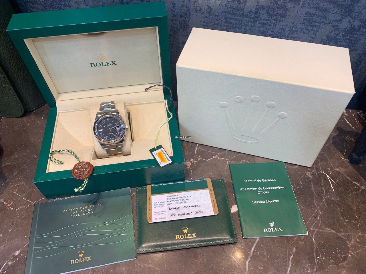 Rolex Datejust II 41mm Dark Grey Roman Dial 2014