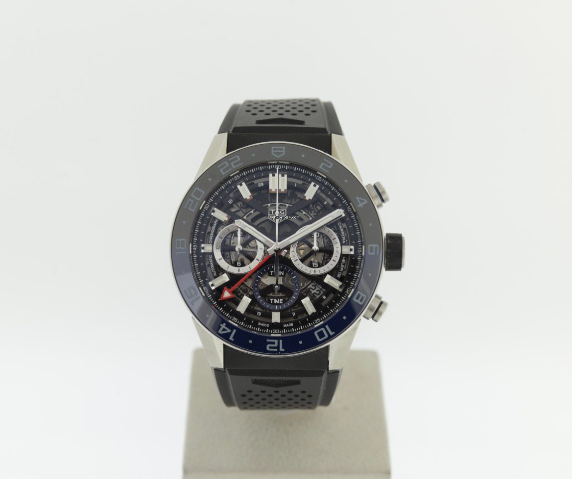 TAG Heuer Carrera Calibre Heuer 02 GMT Coke Bezel Automatic Chronograph 45mm Skeleton