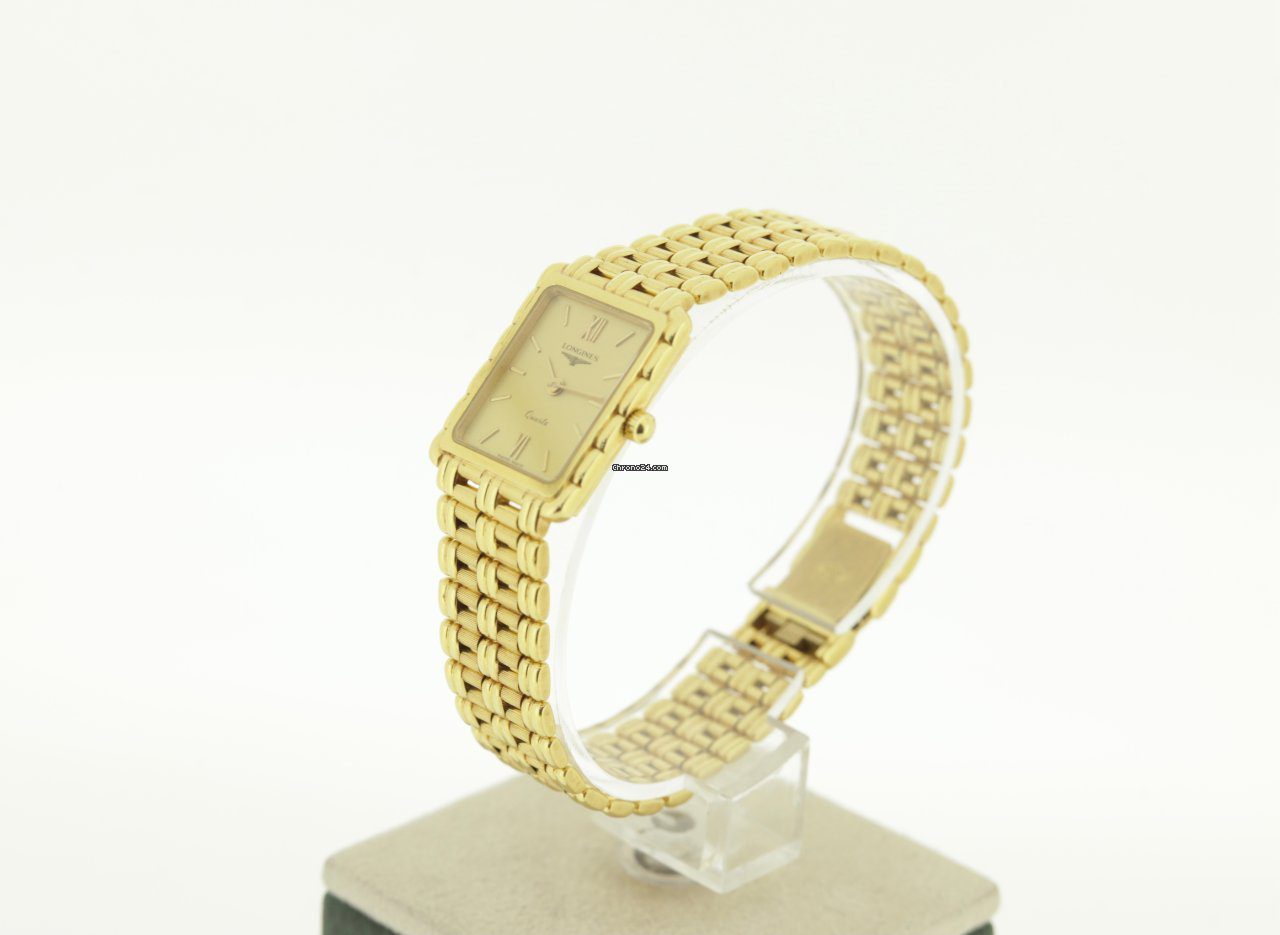 Longines 18k Solid Yellow Gold Square 90s Box/Papers