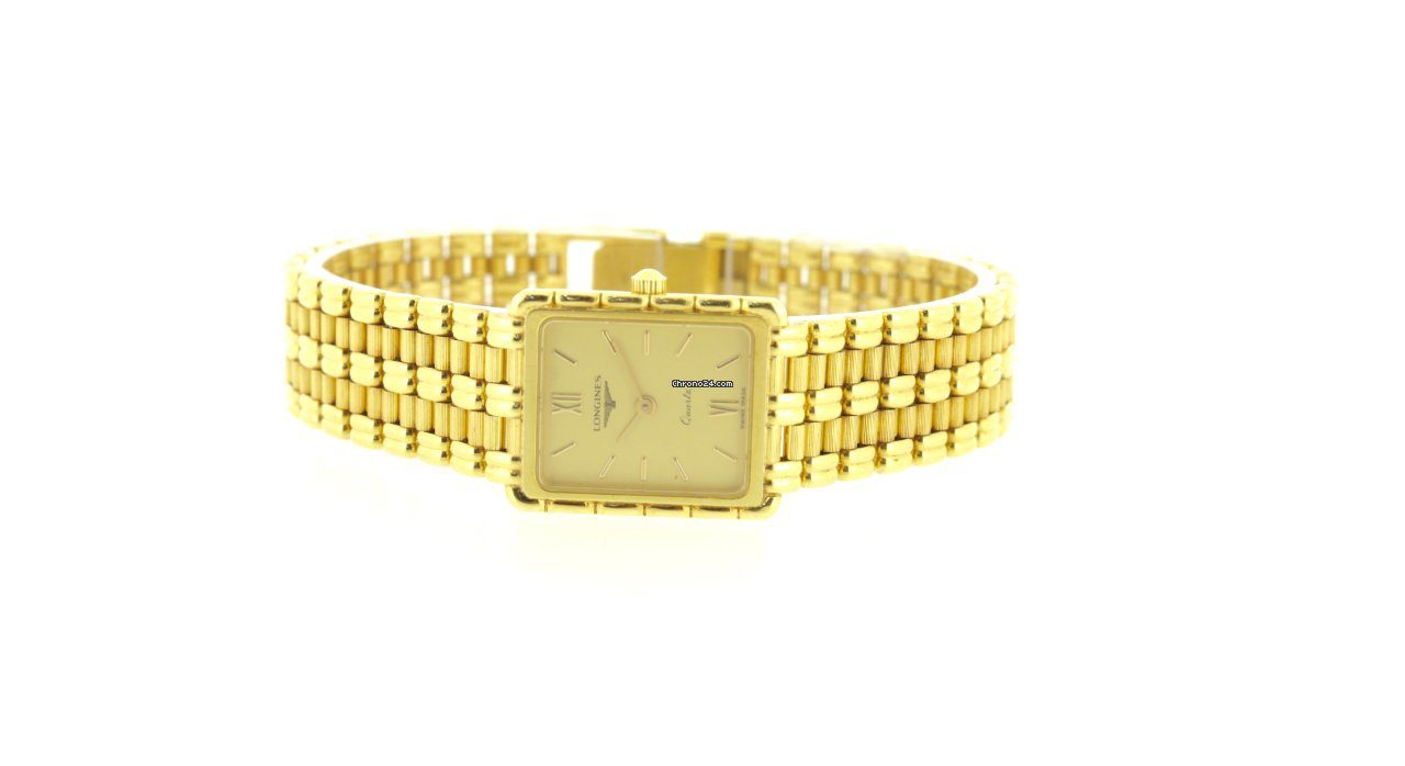 Longines 18k Solid Yellow Gold Square 90s Box/Papers