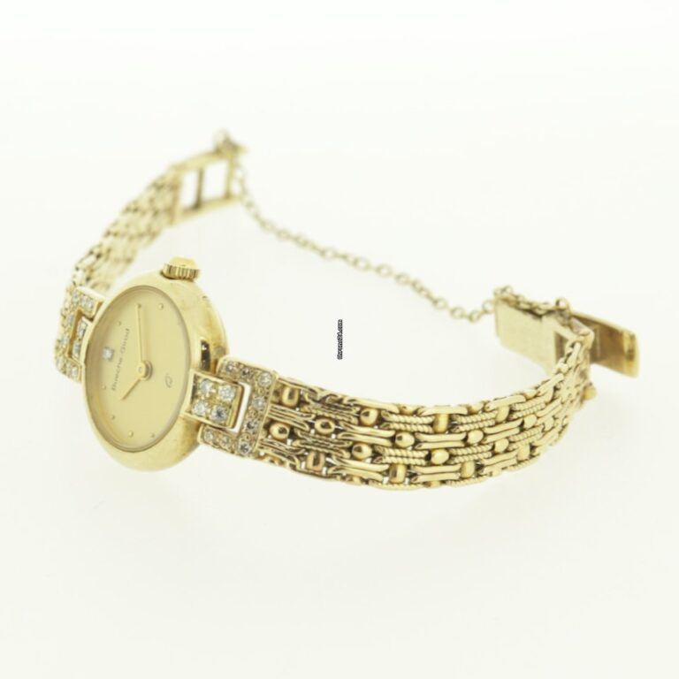 Bueche Girod 9k Gold Ladies Diamond Quartz Watch