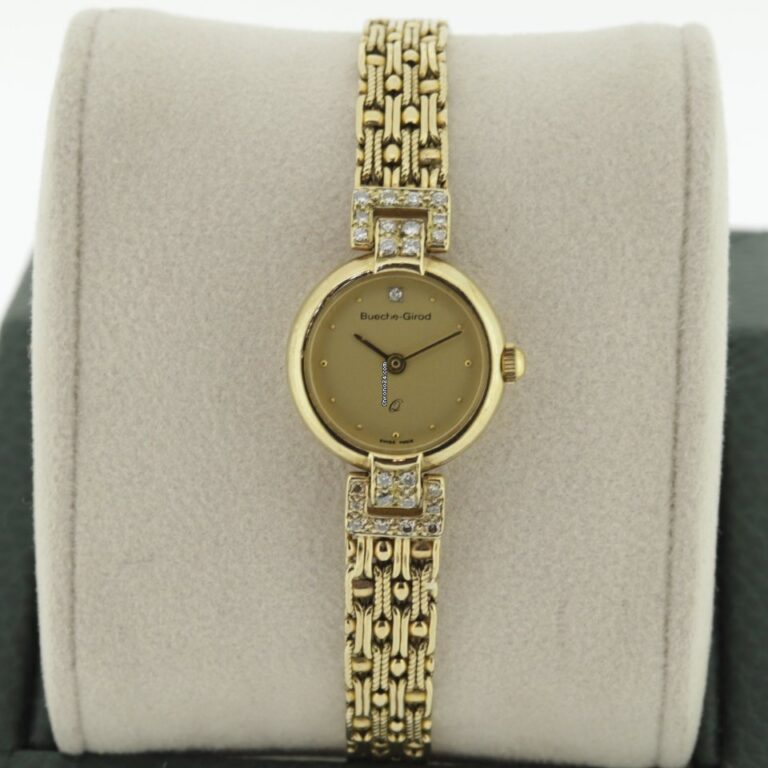 Bueche Girod 9k Gold Ladies Diamond Quartz Watch