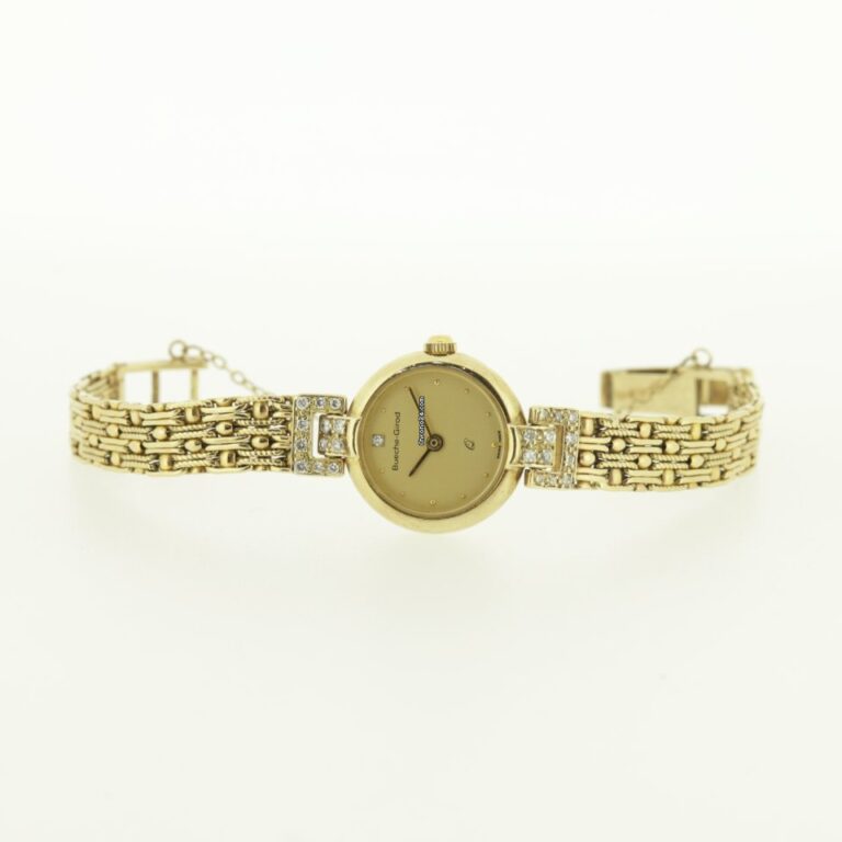 Bueche Girod 9k Gold Ladies Diamond Quartz Watch