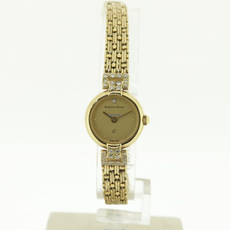 Bueche Girod 9k Gold Ladies Diamond Quartz Watch