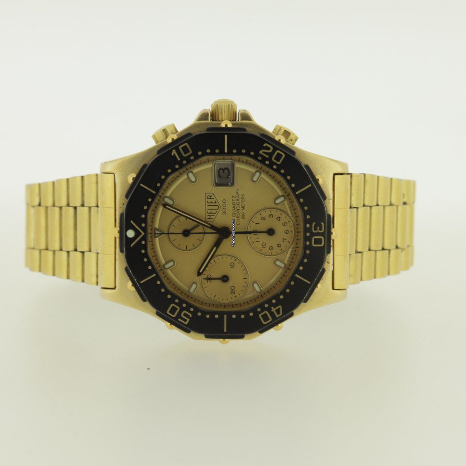 Heuer 3000 Chronograph Gold Plated 36mm - Very Rare Watch Heuer 3000 Chronograph Gold Plated 36mm - Very Rare Watch