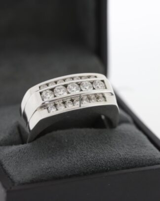 14K White Gold 3 Tier Diamond Ring