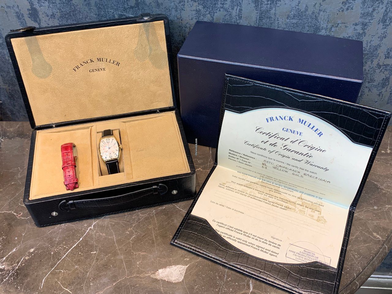 Franck Muller 5850 Casablanca Barcelona 18k Yellow Gold Dual Time Automatic Franck Muller 5850 Casablanca Barcelona 18k Yellow Gold Dual Time Automatic