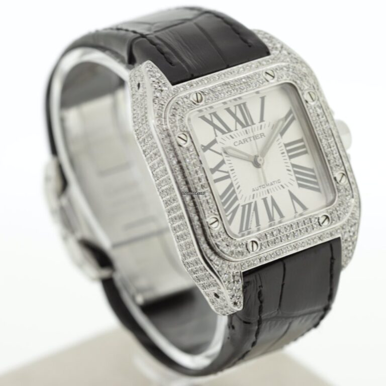 Cartier Santos 100 Factory Diamonds Automatic Watch