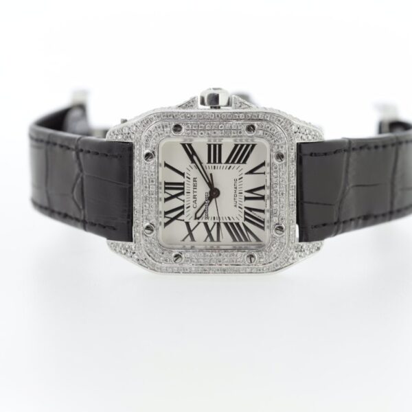 Cartier Santos 100 Factory Diamonds Automatic Watch