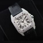 Cartier Santos 100 Factory Diamonds Automatic Watch
