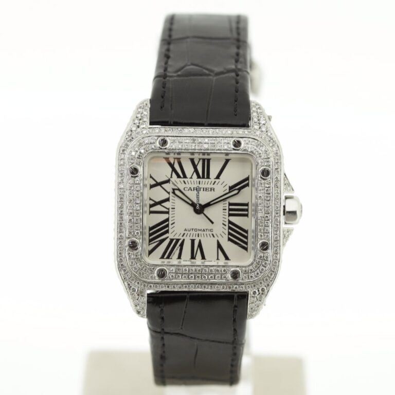 Cartier Santos 100 Factory Diamonds Automatic Watch