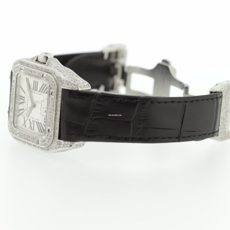 Cartier Santos 100 Factory Diamonds Automatic Watch