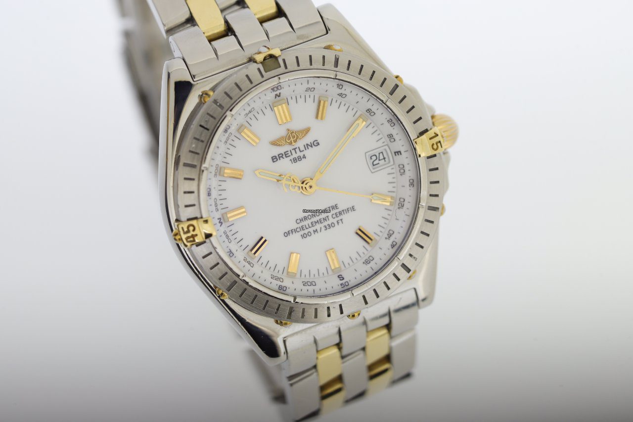 Breitling Windrider Steel & Gold Automatic Watch Breitling Windrider Steel & Gold Automatic Watch