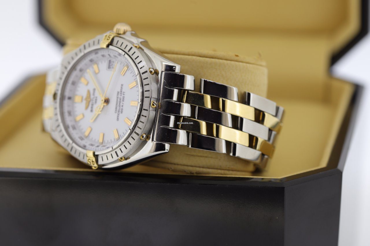 Breitling Windrider Steel & Gold Automatic Watch Breitling Windrider Steel & Gold Automatic Watch