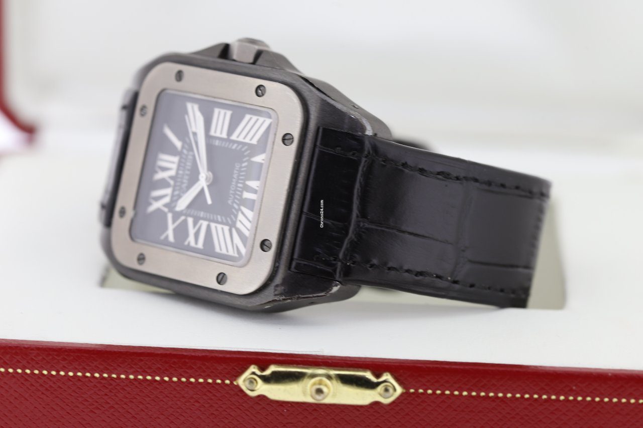 Cartier Santos 100 XL Black Automatic Watch 2656 Cartier Santos 100 XL Black Automatic Watch 2656