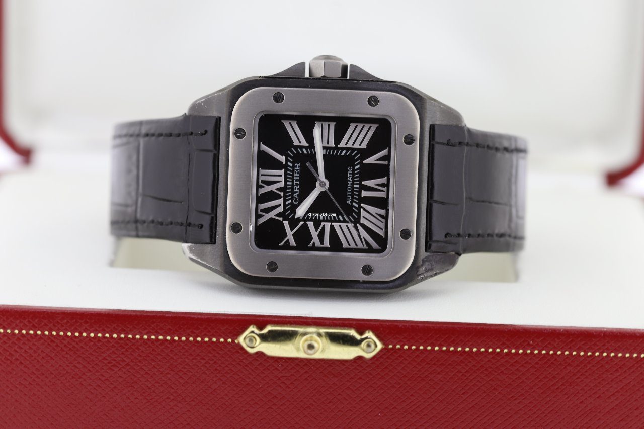Cartier Santos 100 XL Black Automatic Watch 2656 Cartier Santos 100 XL Black Automatic Watch 2656
