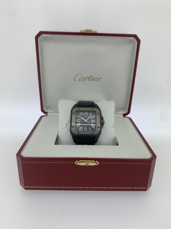 Cartier Santos 100 XL Black Automatic Watch 2656 Cartier Santos 100 XL Black Automatic Watch 2656