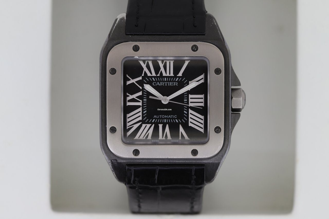 Cartier Santos 100 XL Black Automatic Watch 2656 Cartier Santos 100 XL Black Automatic Watch 2656
