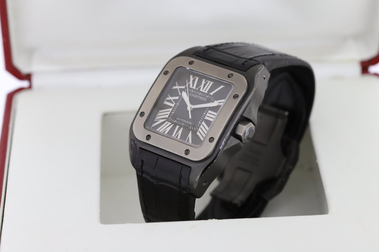 Cartier Santos 100 XL Black Automatic Watch 2656 Cartier Santos 100 XL Black Automatic Watch 2656
