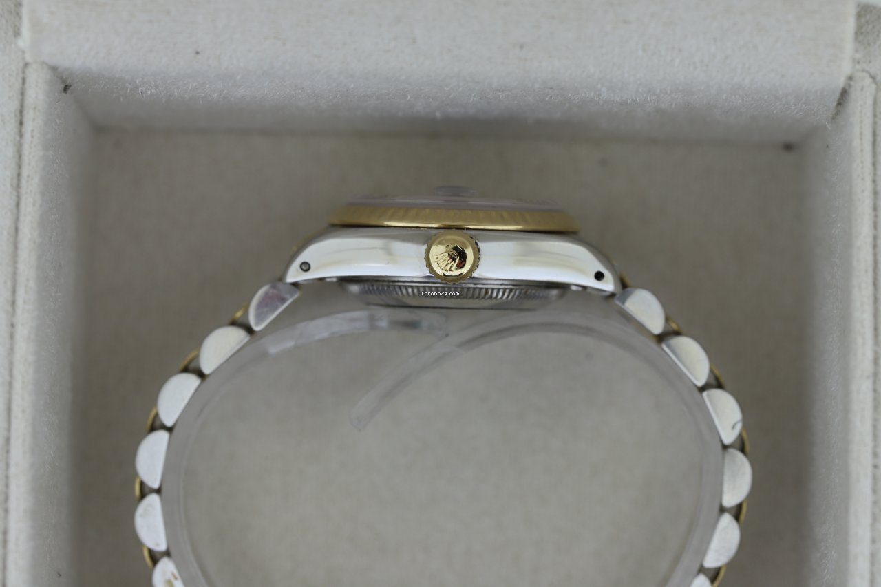 Rolex Lady-Datejust 26 Steel & Gold Royal Blue Dial Automatic Watch 69173