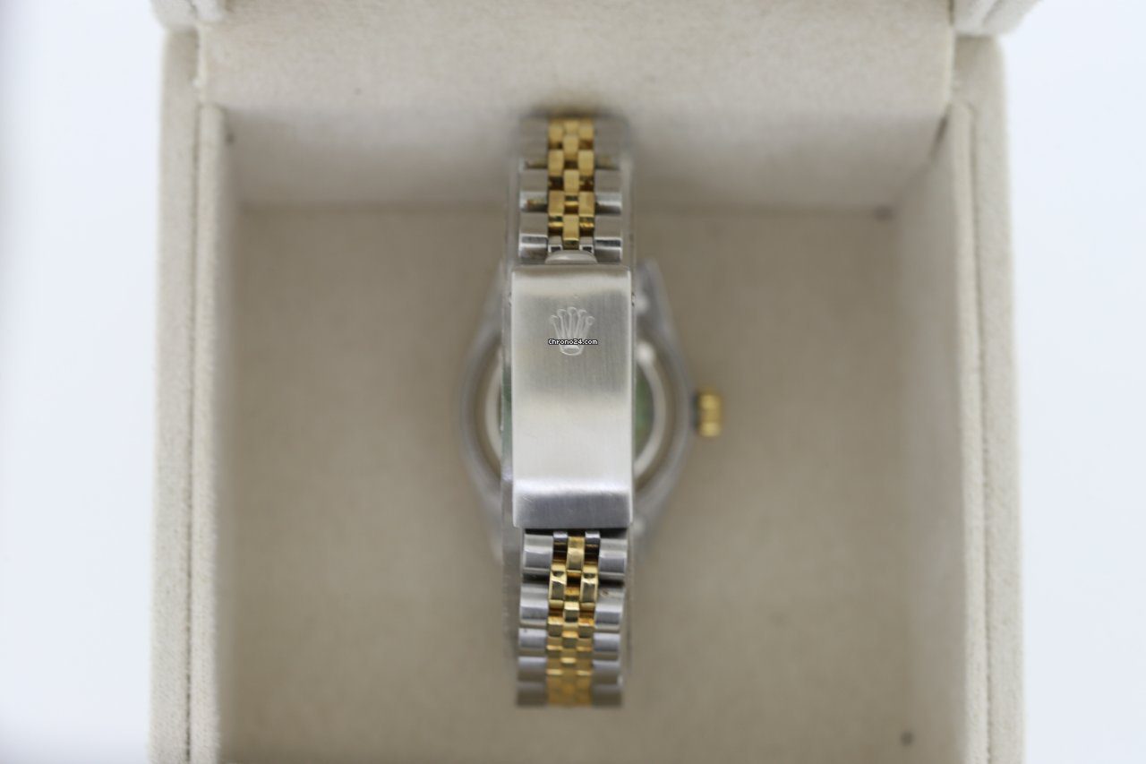 Rolex Lady-Datejust 26 Steel & Gold Royal Blue Dial Automatic Watch 69173