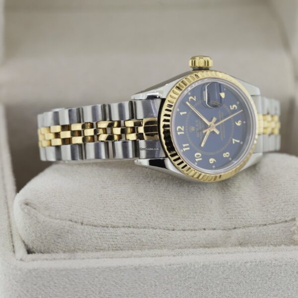 Rolex Lady-Datejust 26 Steel & Gold Royal Blue Dial Automatic Watch 69173