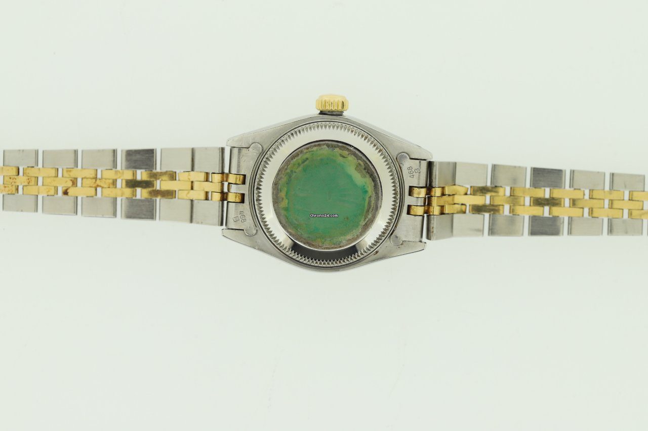 Rolex Lady-Datejust 26 Steel & Gold Royal Blue Dial Automatic Watch 69173