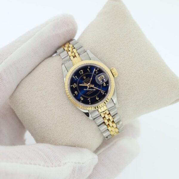 Rolex Lady-Datejust 26 Steel & Gold Royal Blue Dial Automatic Watch 69173