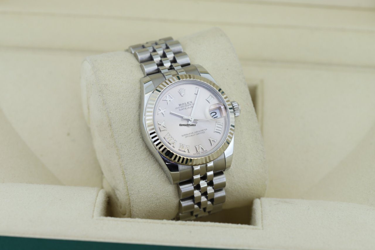 Rolex Datejust 31 Rosé Silver Automatic Ladies Watch 178274