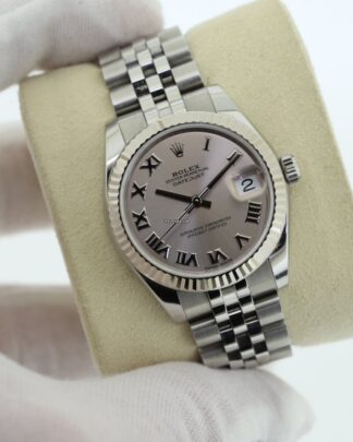 Rolex Datejust 31 Rosé Silver Automatic Ladies Watch 178274