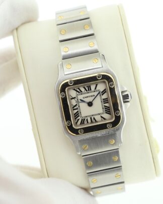 Cartier Santos Galbee Stainless Steel & Gold Ladies Watch