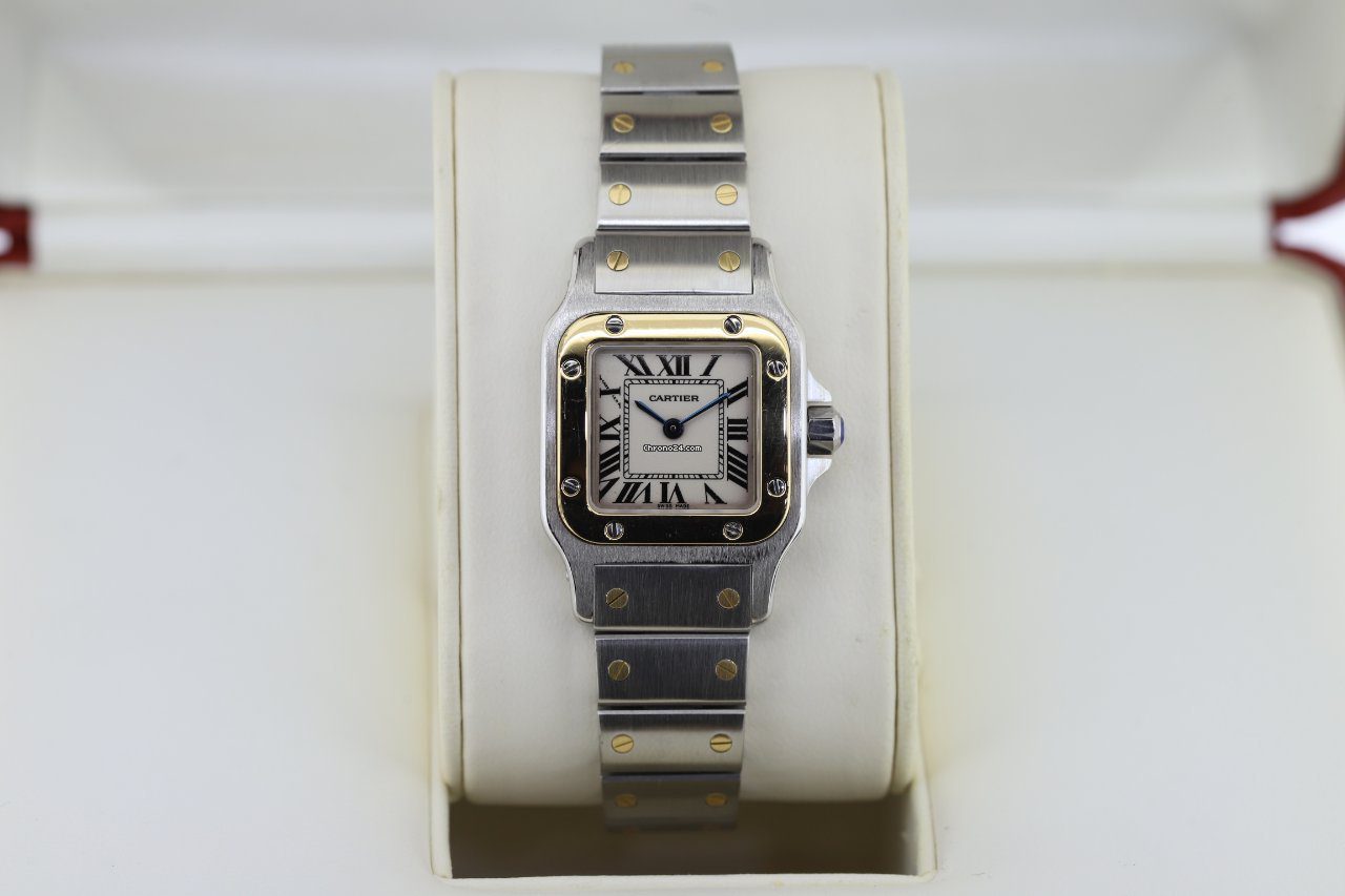 Cartier Santos Galbee Stainless Steel & Gold Ladies Watch Cartier Santos Galbee Stainless Steel & Gold Ladies Watch