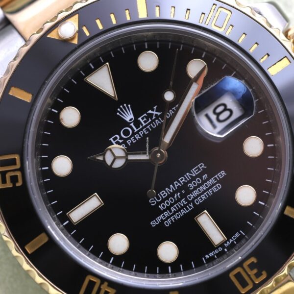 Rolex Submariner Date Steel & Gold Black 116613LN Box/Papers
