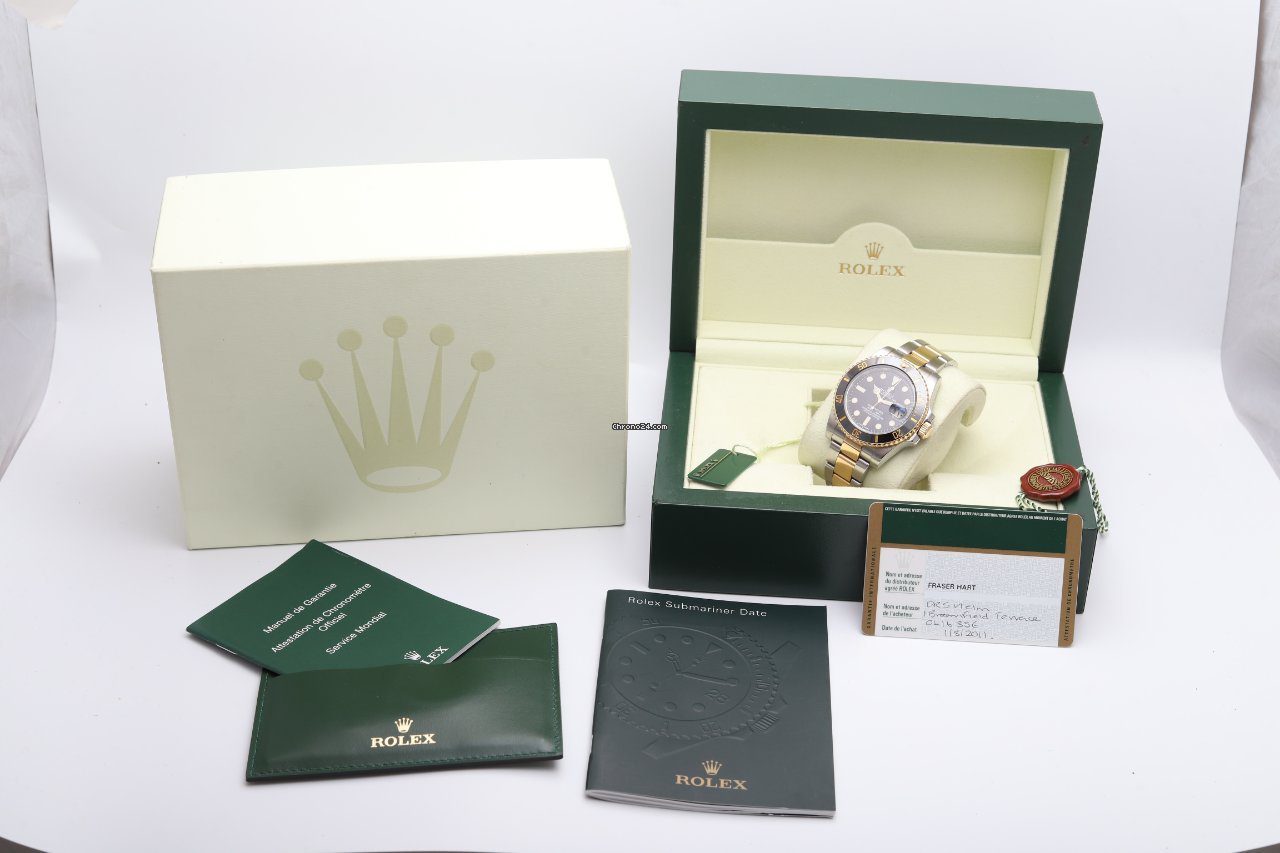Rolex Submariner Date Steel & Gold Black 116613LN Box/Papers