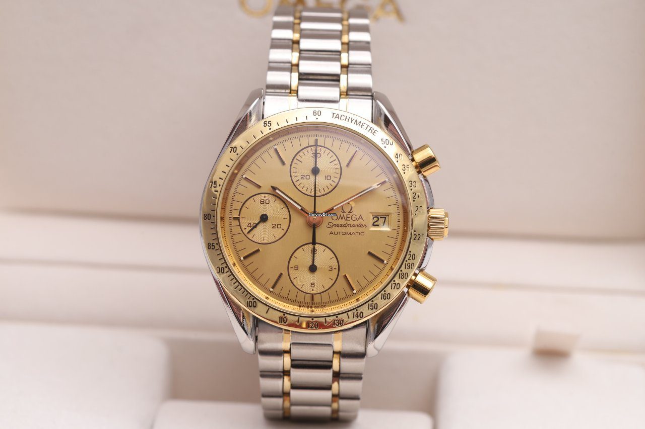 23463084-2wd9vrgrwjnpzfxwgiugmxcg-ExtraLarge OMEGA Speedmaster Chronograph Steel & Gold Automatic Watch