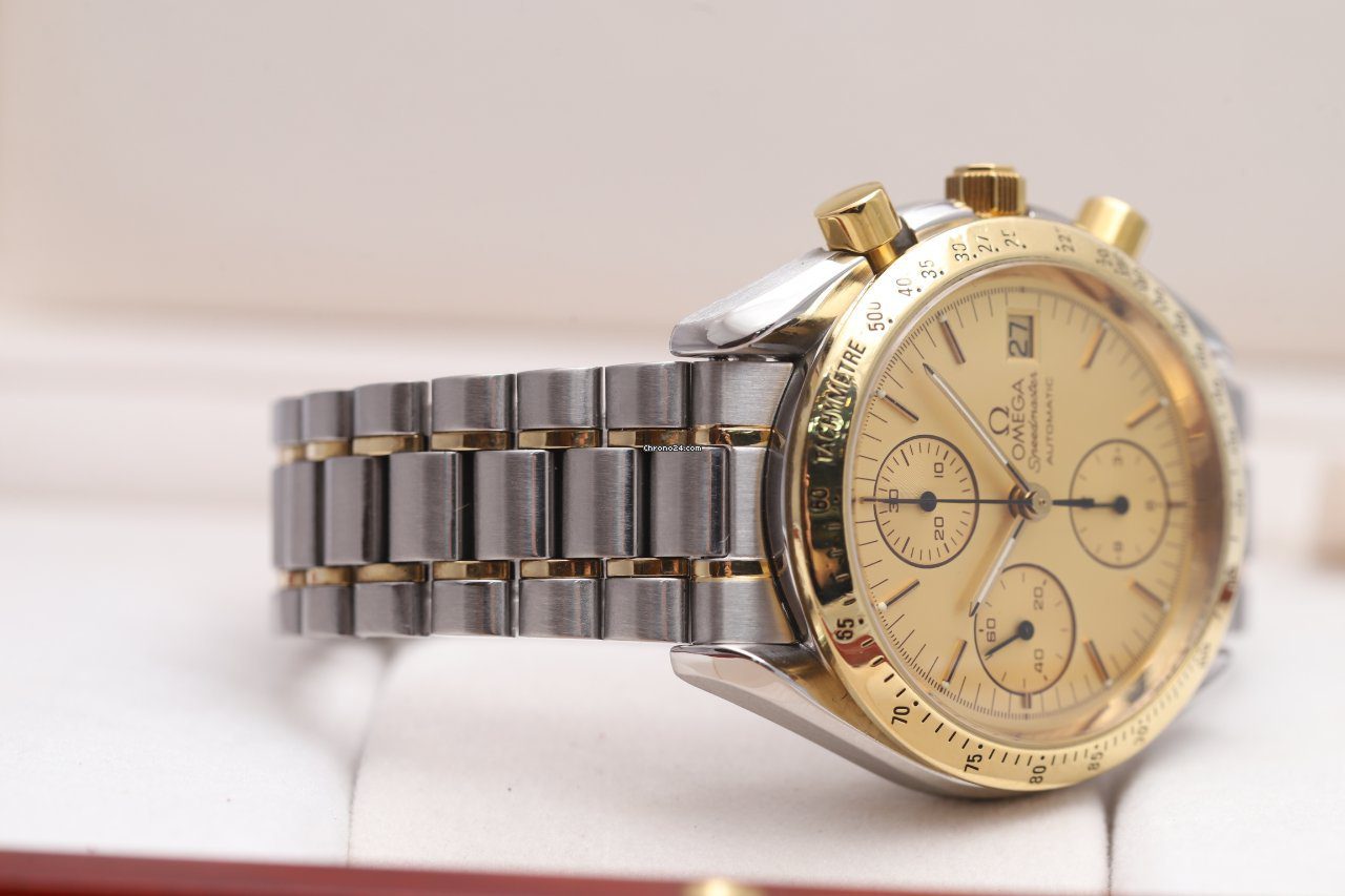 23463084-d49ned3pkbw918ckvk8z789u-ExtraLarge OMEGA Speedmaster Chronograph Steel & Gold Automatic Watch