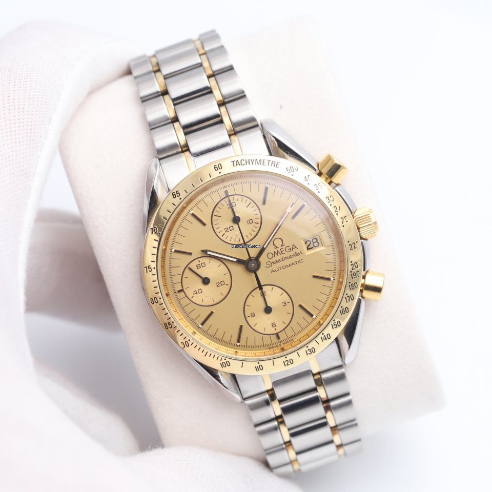 23463084-g4bjy11fevtvxvhddycxb227-ExtraLarge OMEGA Speedmaster Chronograph Steel & Gold Automatic Watch