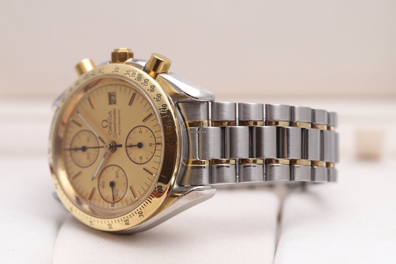 23463084-ljvt3tlw2wc8qp9g2dwcm2iq-ExtraLarge OMEGA Speedmaster Chronograph Steel & Gold Automatic Watch