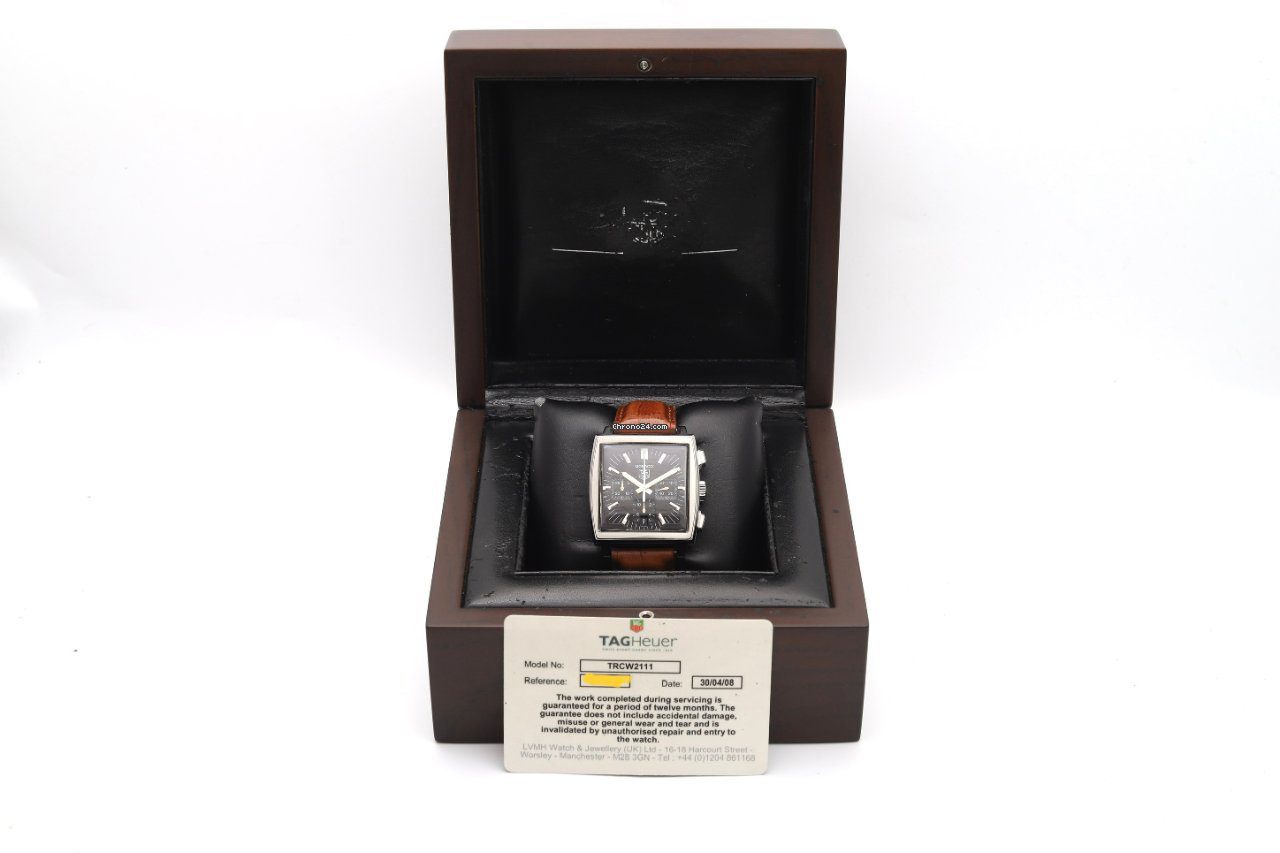 neww TAG Heuer Monaco Black Chronograph Automatic Watch