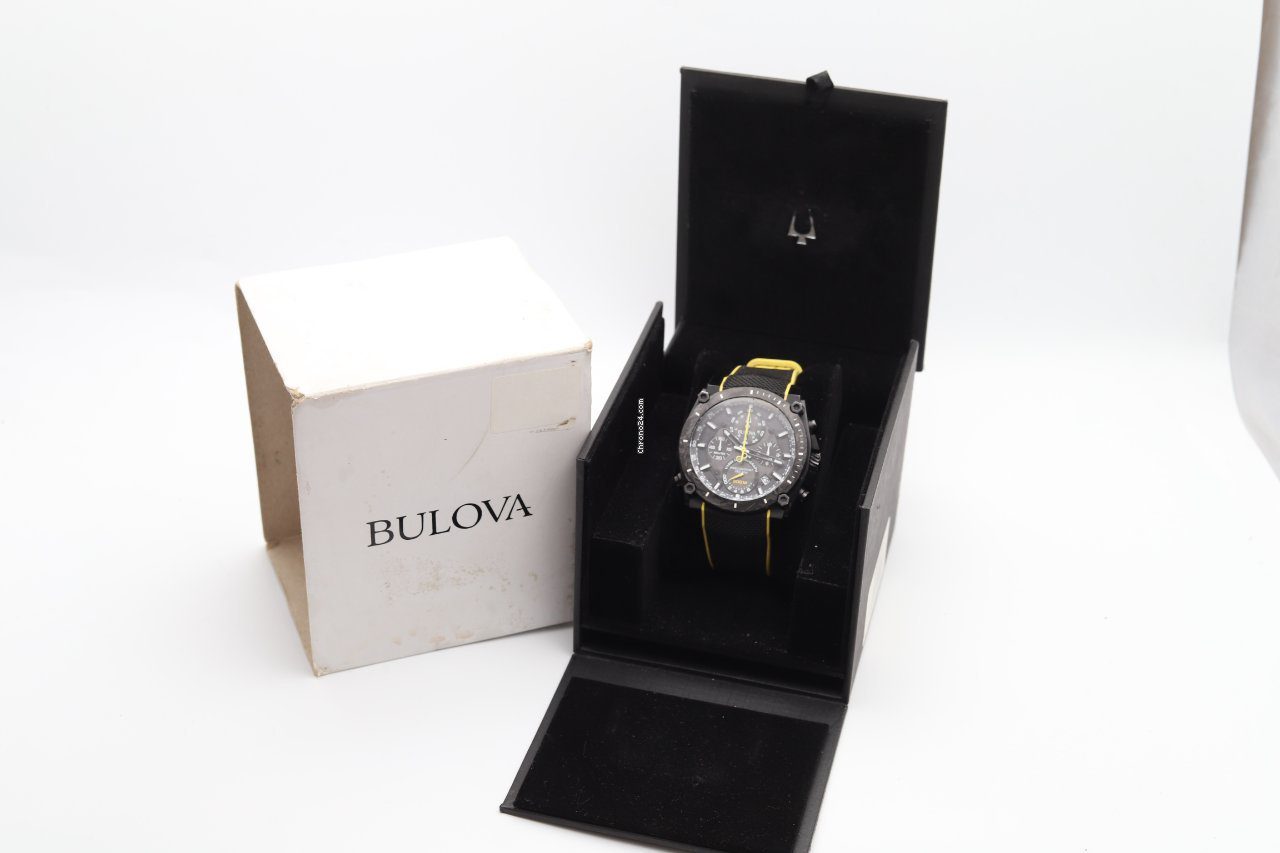 Bulova Precisionist Champlain Chronograph Carbon Bezel Quartz Watch 98B312