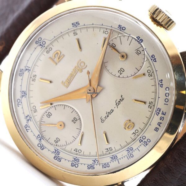 Eberhard & Co Extra-fort Chronograph 18K Yellow Gold Manual Wind Watch 1602-156