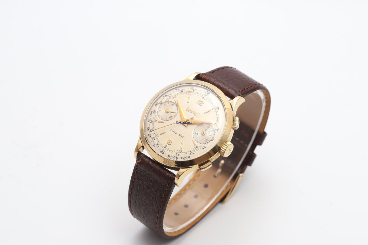 Eberhard & Co Extra-fort Chronograph 18K Yellow Gold Manual Wind Watch 1602-156