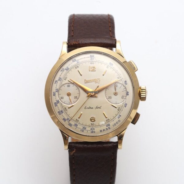 Eberhard & Co Extra-fort Chronograph 18K Yellow Gold Manual Wind Watch 1602-156