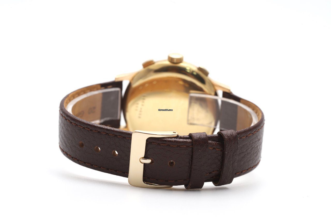 Eberhard & Co Extra-fort Chronograph 18K Yellow Gold Manual Wind Watch 1602-156